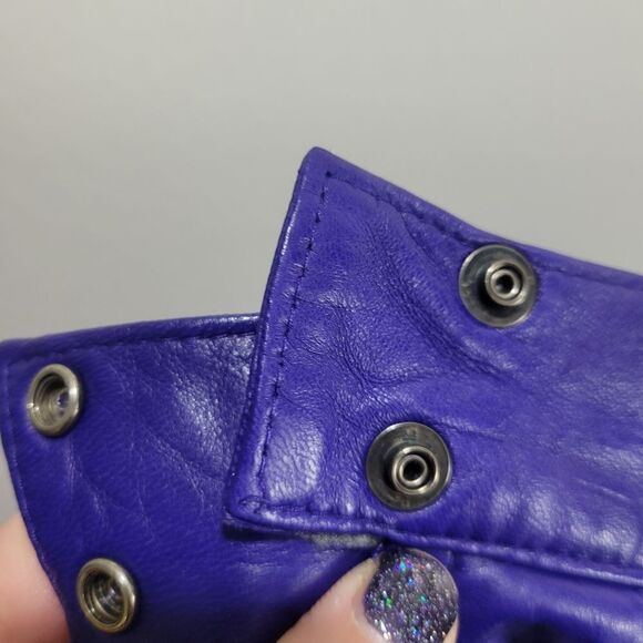 NWOT Danier Purple Quilted Leather Mug Skirt - Picture 5 of 10